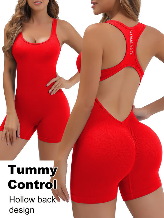 Women's High-Stretch Seamless Brown Jumpsuit Bodysuit