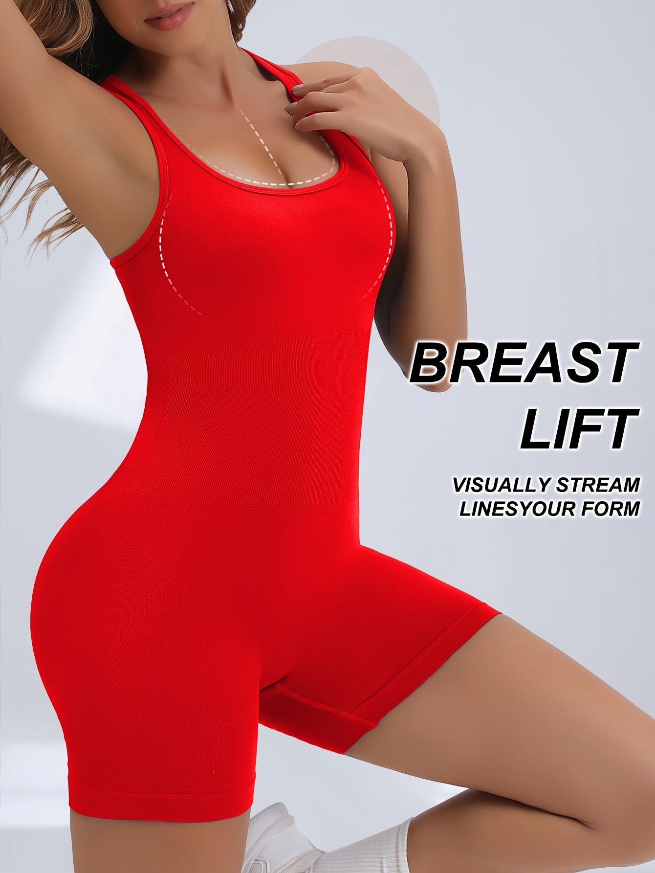 Women's High-Stretch Seamless Brown Jumpsuit Bodysuit