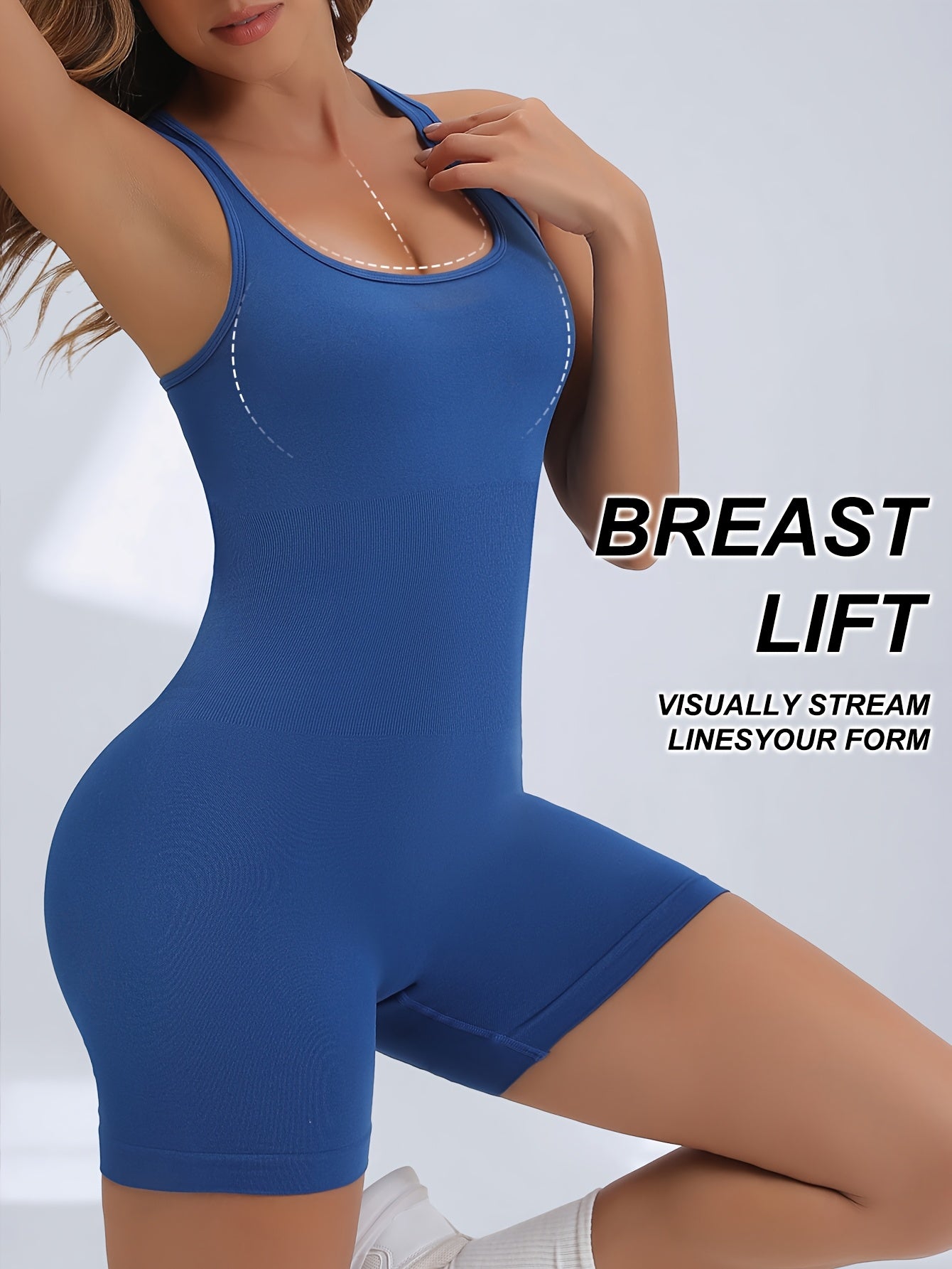 Women's High-Stretch Seamless Brown Jumpsuit Bodysuit