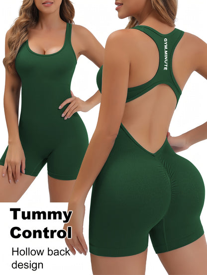 Women's High-Stretch Seamless Brown Jumpsuit Bodysuit