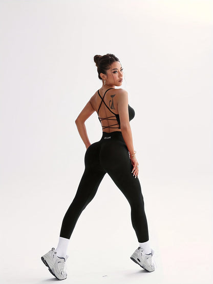 Women Crisscross Back Crop Tank Top