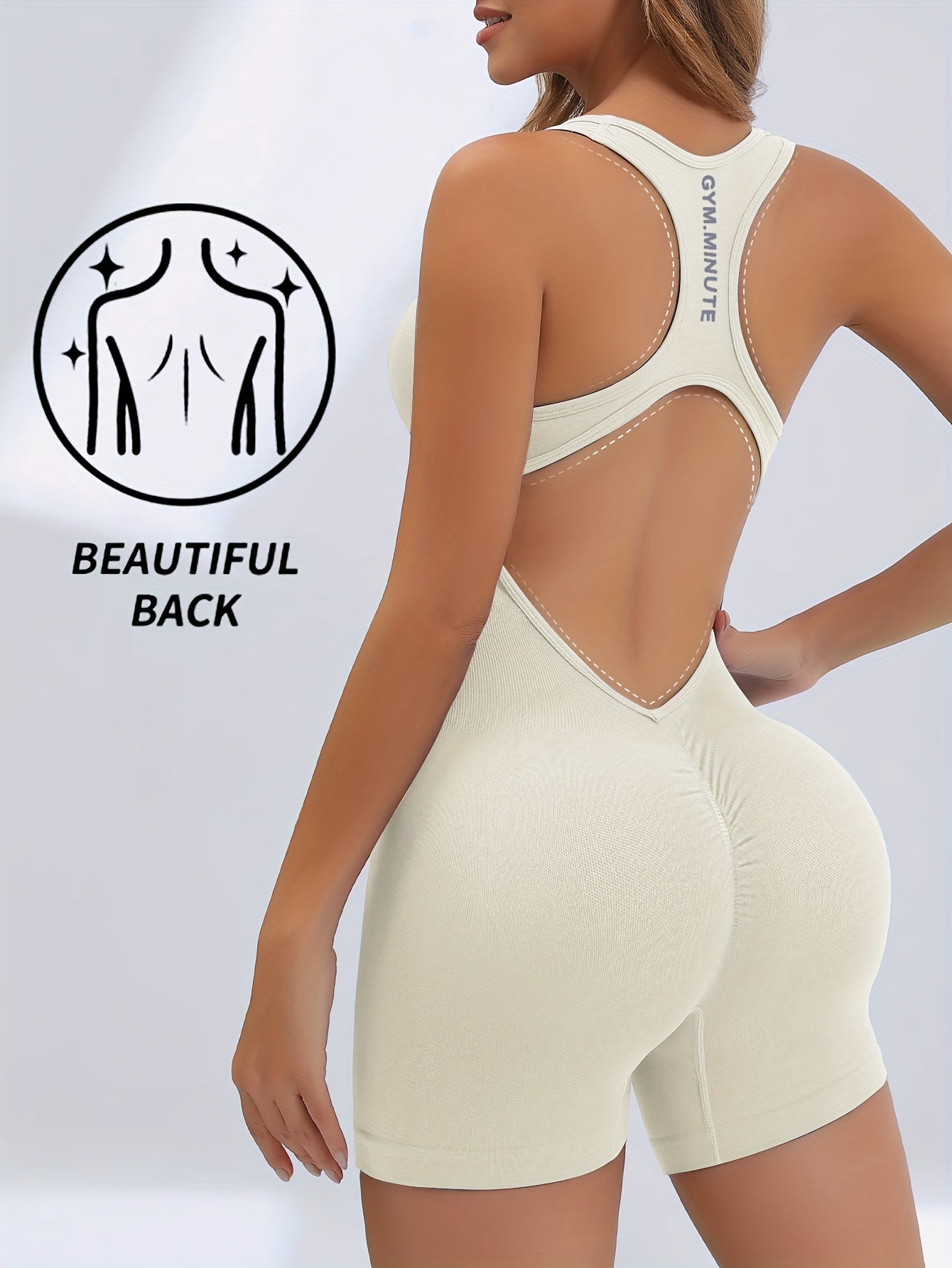 Women's High-Stretch Seamless Brown Jumpsuit Bodysuit
