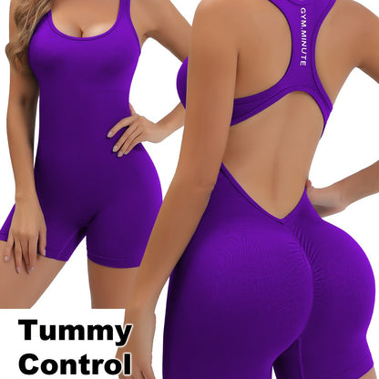 Women's High-Stretch Seamless Brown Jumpsuit Bodysuit