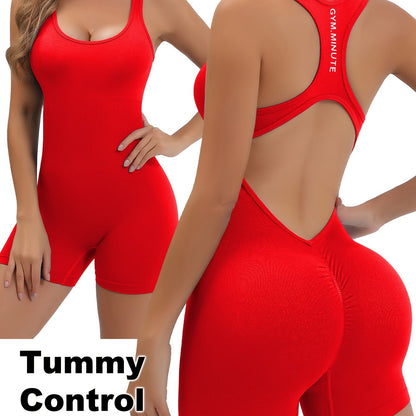 Women's High-Stretch Seamless Brown Jumpsuit Bodysuit