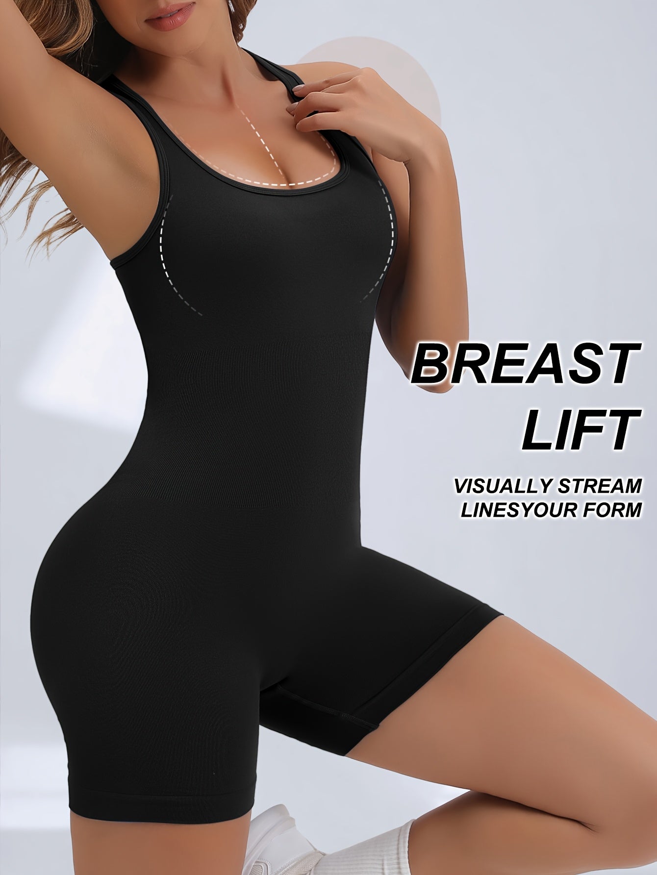Women's High-Stretch Seamless Brown Jumpsuit Bodysuit